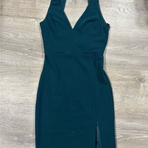 Lulus Teal Sleeveless bodycon Dress